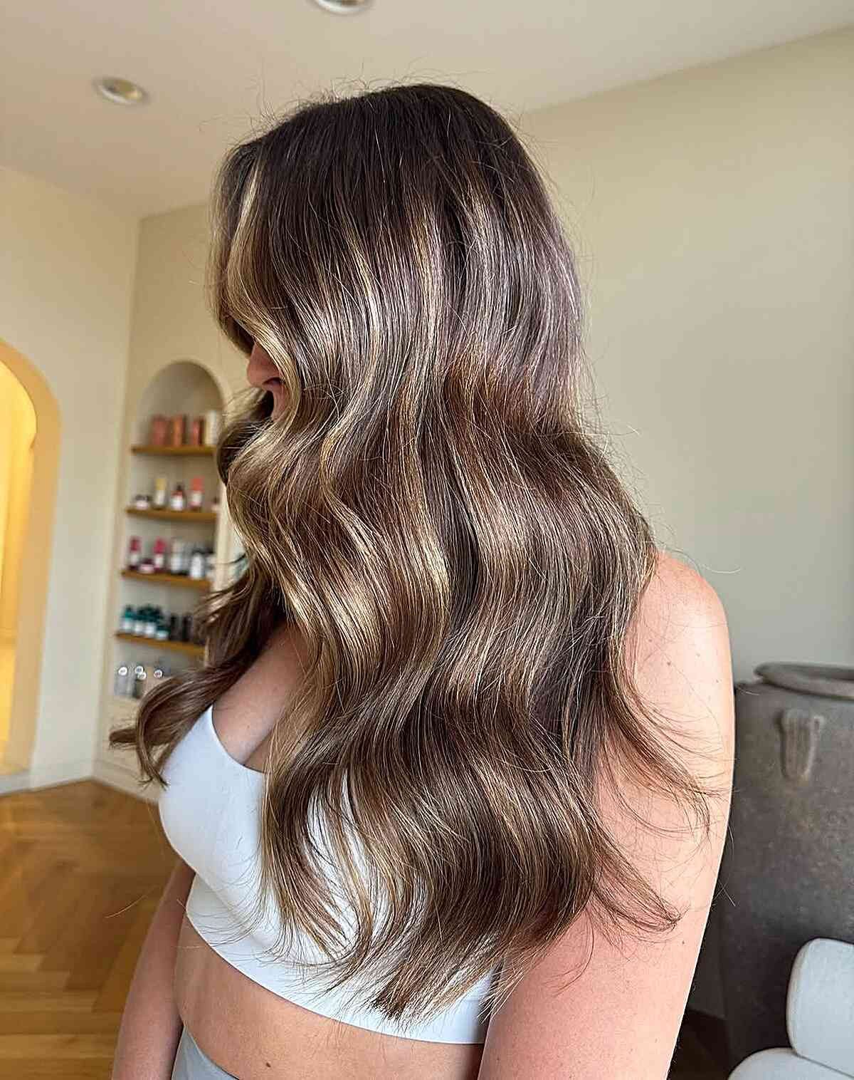 Visual Idea — This Side View Shows Thick — Highlights on Dark Hair
