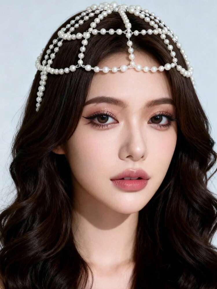 Dark Brown Visual Idea Dark Brown Visual Idea — Pearl Headband Hairstyles