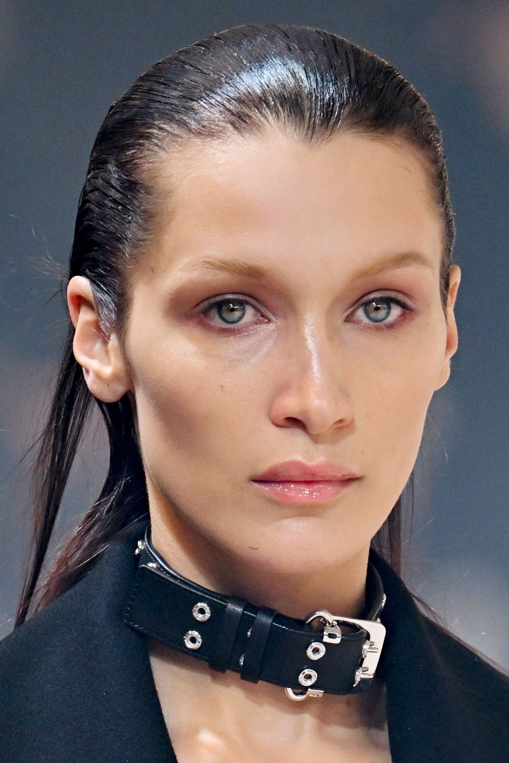 Straight Mid-Back Slicked Back — Wet Look Hairstyles
