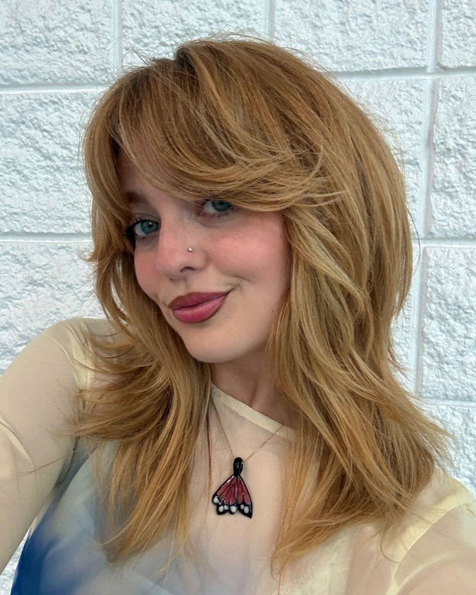 Voluminous Honey Blonde Shag Voluminous Honey Blonde Shag — 90s Hairstyles
