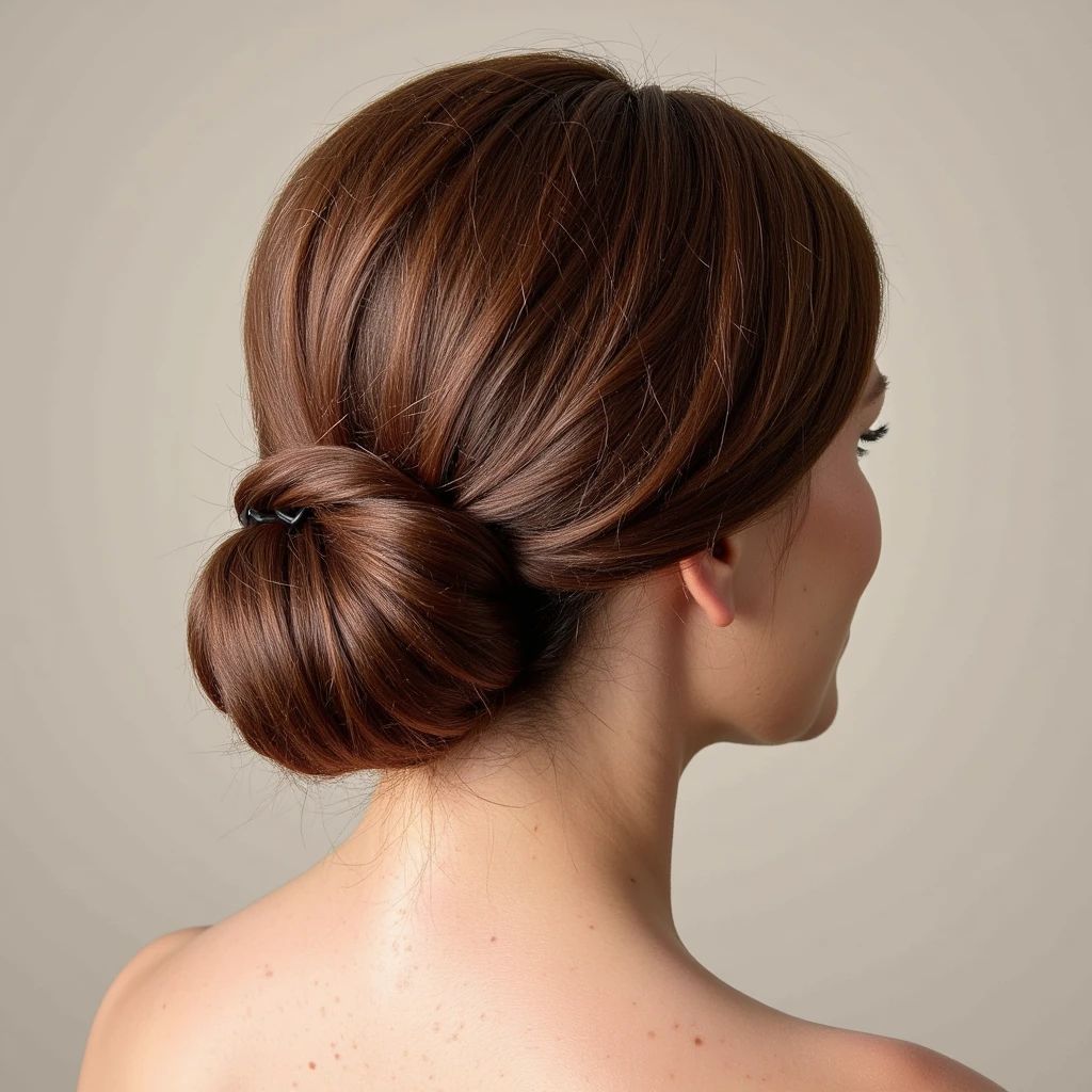 Sleek bun Wedding Hairstyle | BraidTry AI