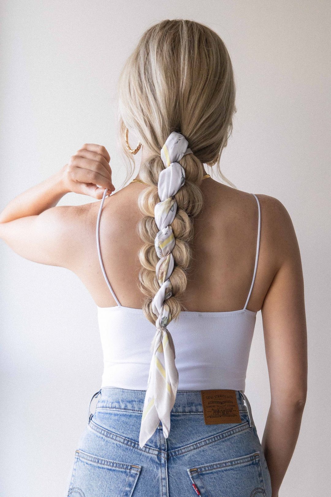 Bubble Braid with Integrated Scarf — Scarf Hairstyles