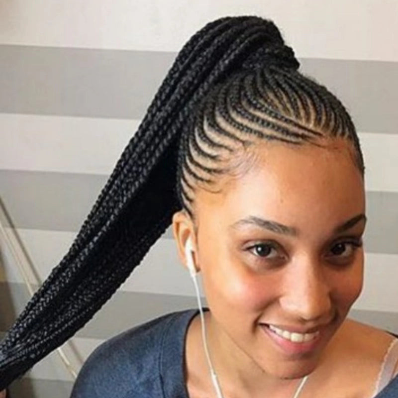 Front View Visual Idea Front View Visual Idea — Cornrow Ponytail