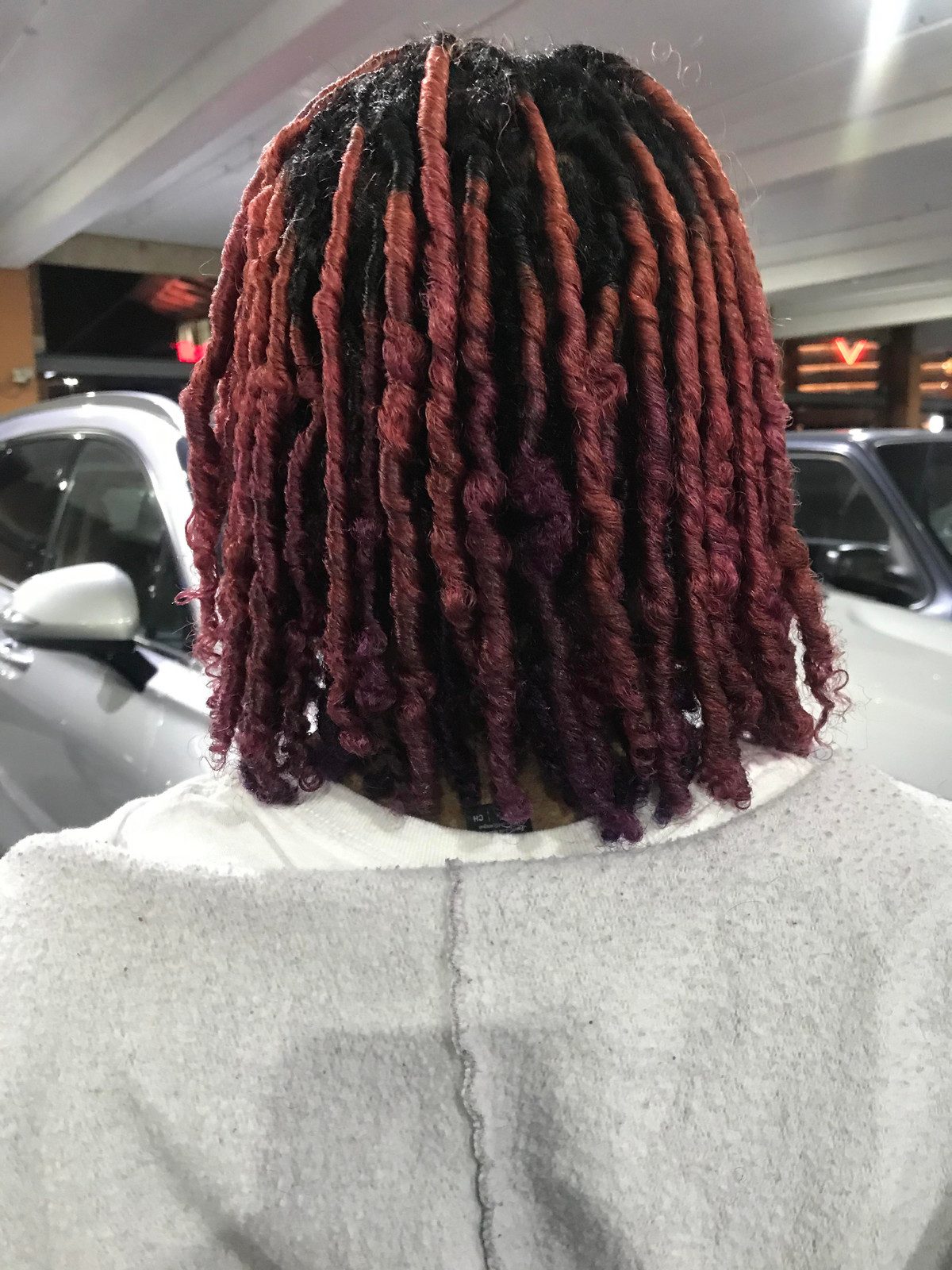 Black Base with Burgundy Purple Ends — Loc Colors