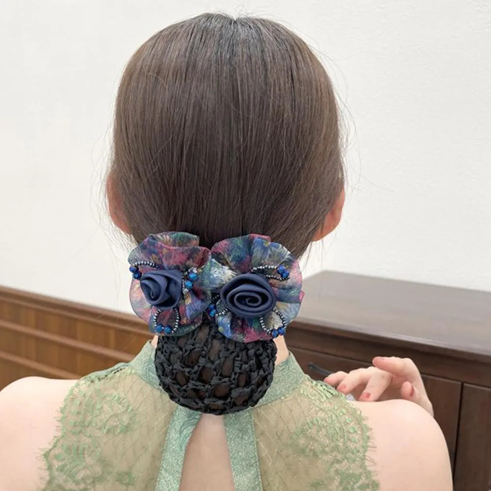 Bun with Floral Bead Accessory — Hairstyles for Flight Attendants
