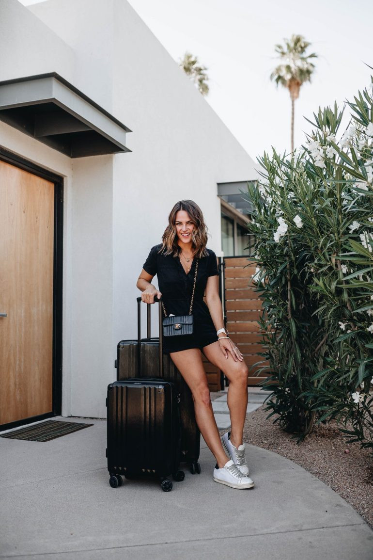 Travel Essential: Black Romper and White Sneakers — Arizona Outfits