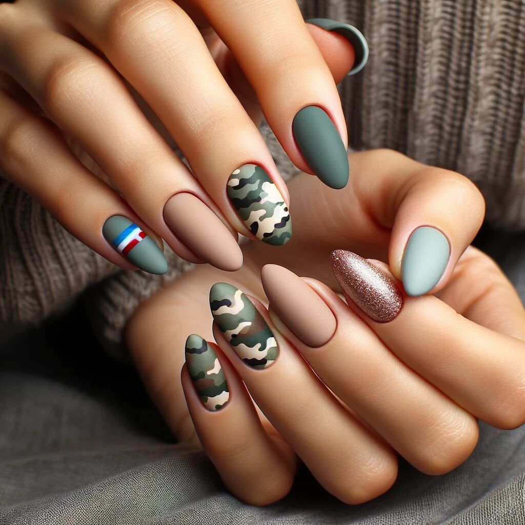 Matte Glitter Visual Idea Matte Glitter Visual Idea — Camo Nails