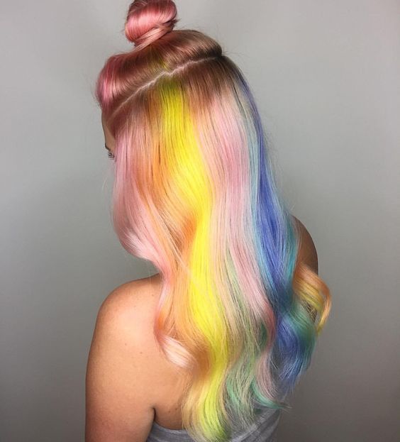 Long Visual Idea Long Visual Idea — Pastel Rainbow Hair