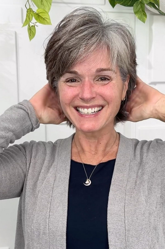 Textured Salt and Pepper Cut — Hairstyles for Women Over 60