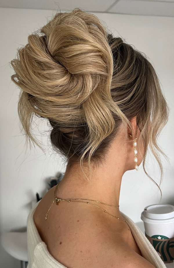 Textured High Bun Visual Idea