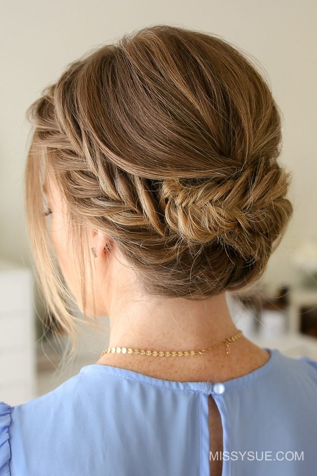 Fishtail Braid and Bun Updo Fishtail Braid and Bun Updo — Braids for Medium Hair