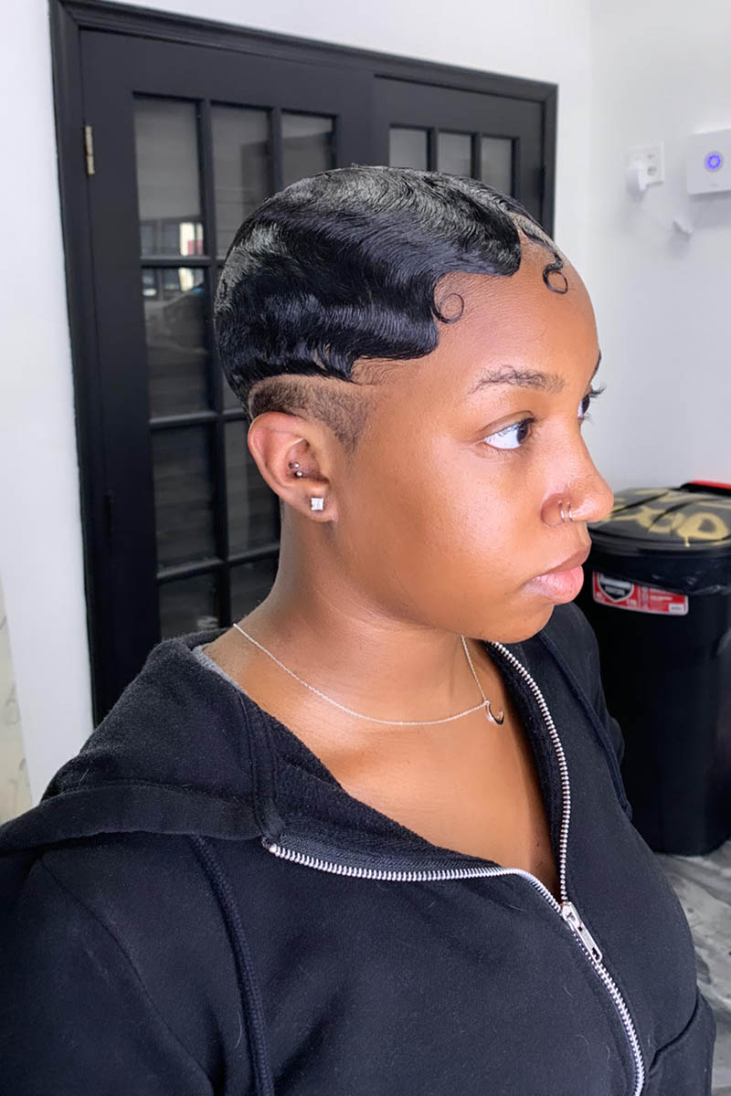 Wet-Look Finger Waves With Undercut