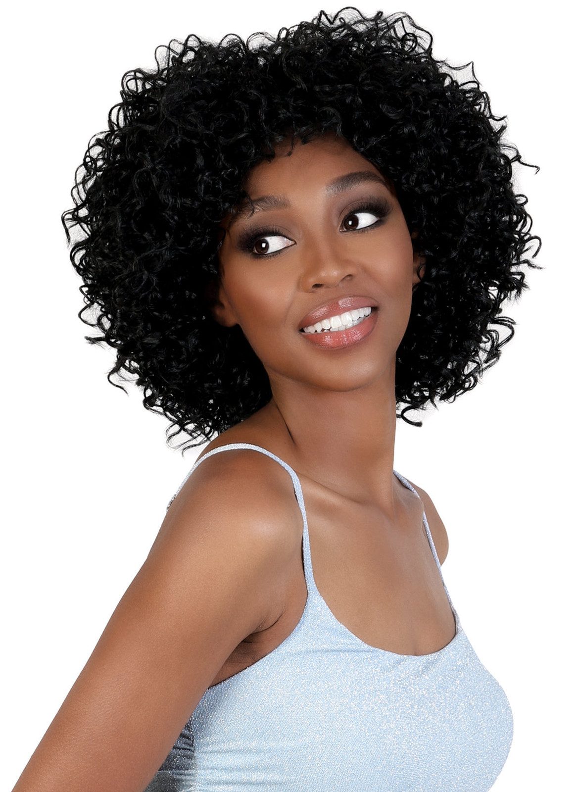 Dense Black Chin-Length Bob Dense Black Chin-Length Bob — Curly Wig Styles