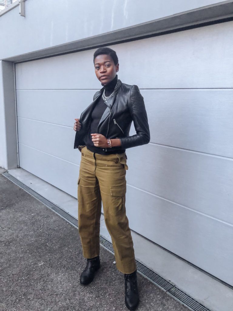 Cream Utility Jacket with Grey Mini Skirt Cream Utility Jacket with Grey Mini Skirt — Utilitarian Outfits