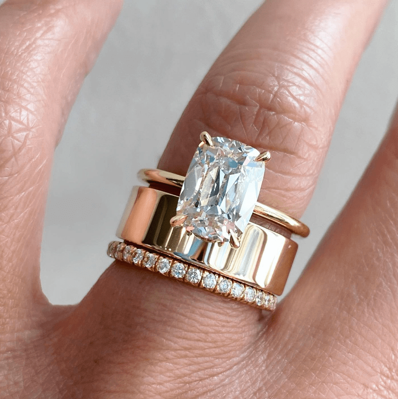 Statement Diamond and Gold Band Stack Statement Diamond and Gold Band Stack — Stacked Rings