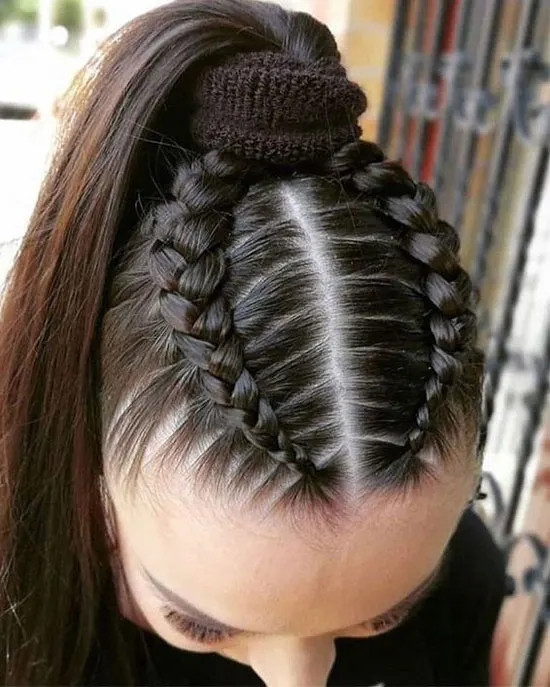 Double Dutch Braids to High Ponytail — Gymnastics Hairstyles