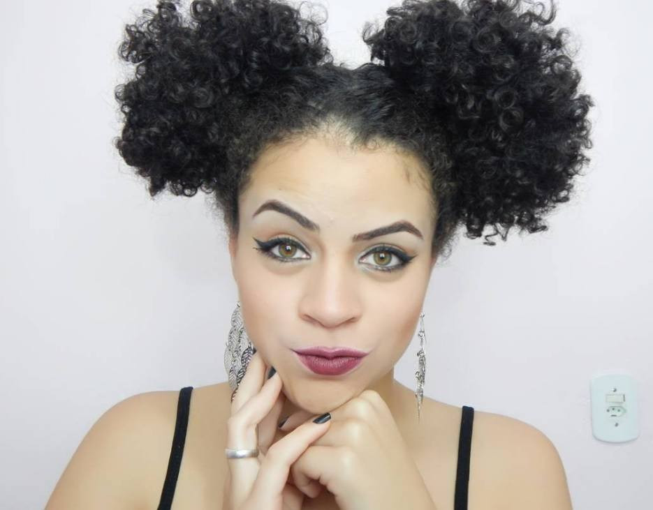 Front View Visual Idea — Space Buns Natural Hair