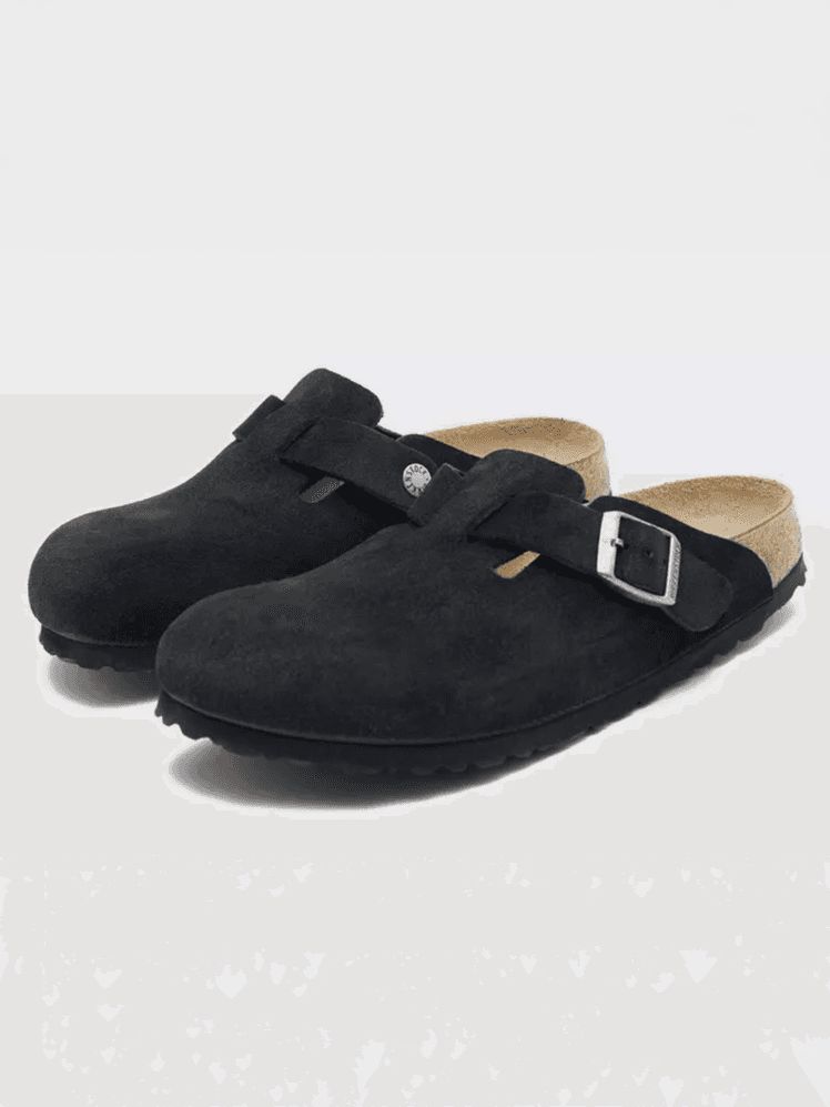 Black Birkenstock Clogs with Chunky Sole and Charcoal Midi Dress Black Birkenstock Clogs with Chunky Sole and Charcoal Midi Dress — Birkenstock Boston Outfits