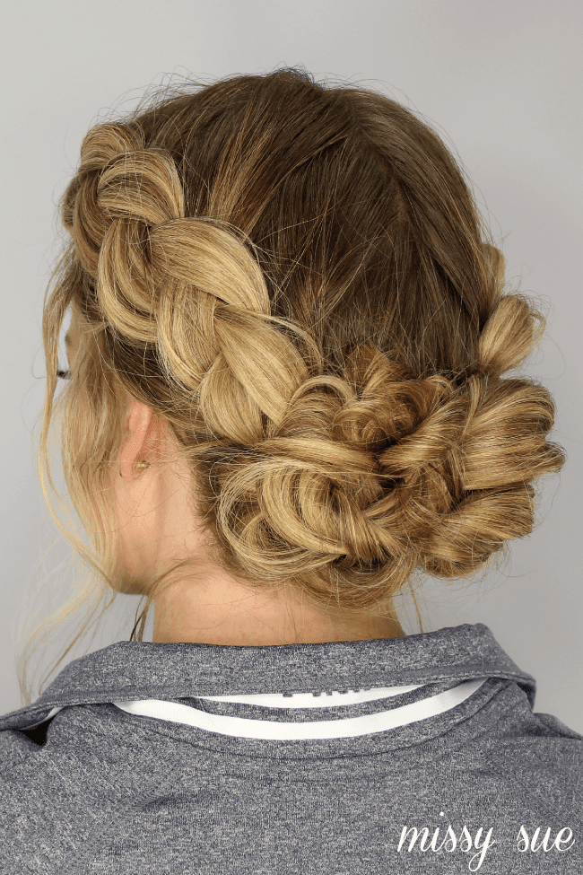 Collarbone Voluminous Blonde Braided Bun