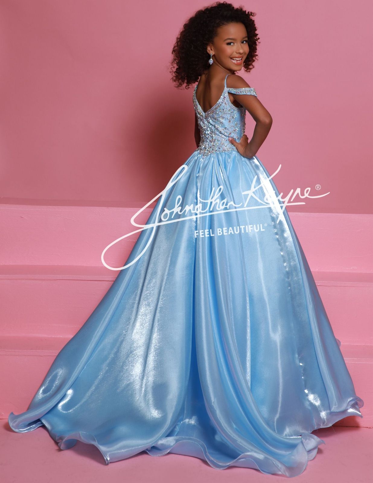 Sparkling Silver Pageant Romper with Light Blue Organza Train Sparkling Silver Pageant Romper with Light Blue Organza Train — Pageant Dresses