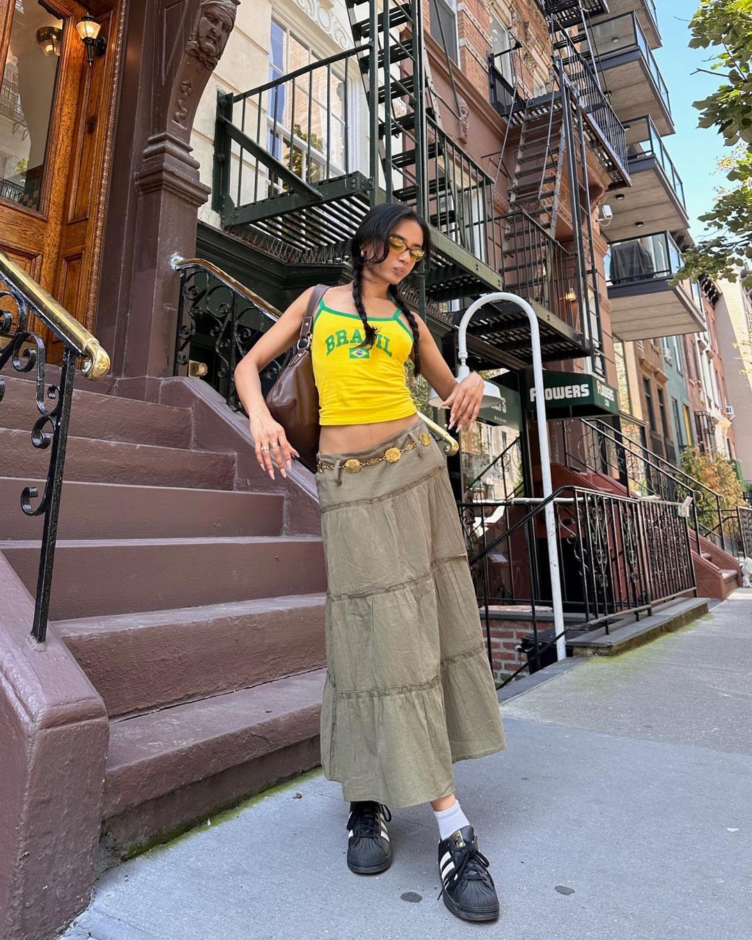 Streetwear Vibe: 'BRAZIL' Tank and Tiered Skirt Streetwear Vibe: 'BRAZIL' Tank and Tiered Skirt — Brazil Outfits