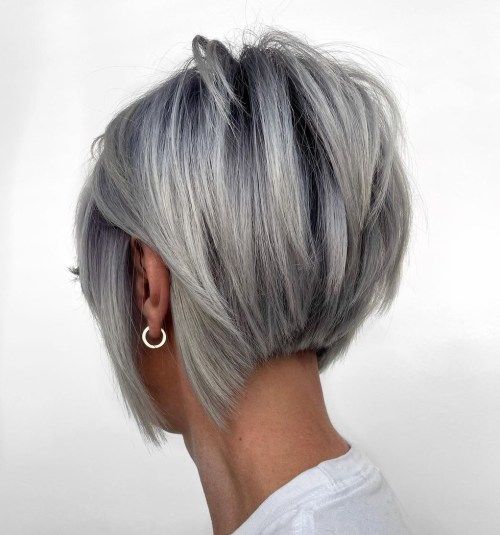 Ash Blonde Inverted Bob Back View Ash Blonde Inverted Bob Back View — Bob for Thick Hair