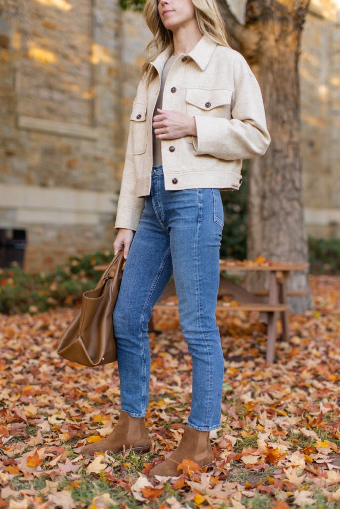 Utility Jacket and Chelsea Boots with Straight Leg Jeans — Straight Leg Jeans Outfits