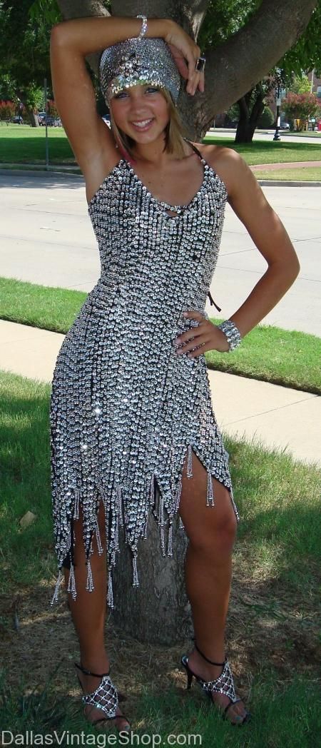 Silver Fringe Halter Dress: High Slit and Metallic Shine Silver Fringe Halter Dress: High Slit and Metallic Shine — Vegas Show Outfits
