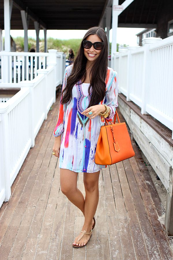 Printed Cover-Up Dress for Beach Vacation Style — Hamptons Outfits