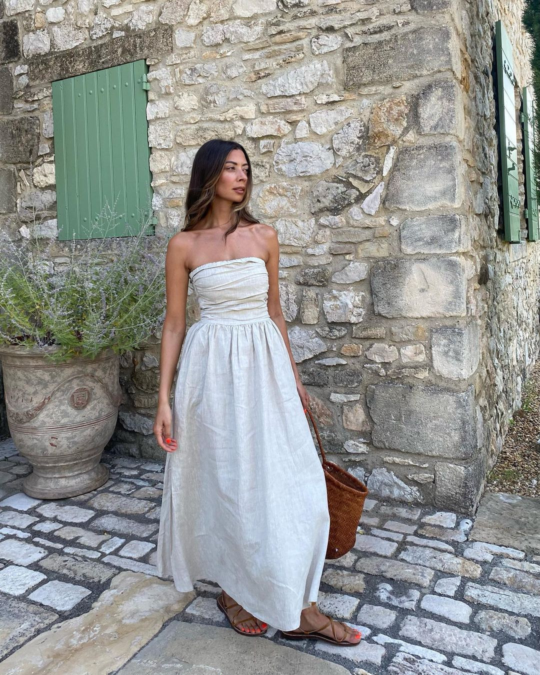 Effortless Linen Strapless Maxi Dress for Relaxed Days — Vacation Dresses