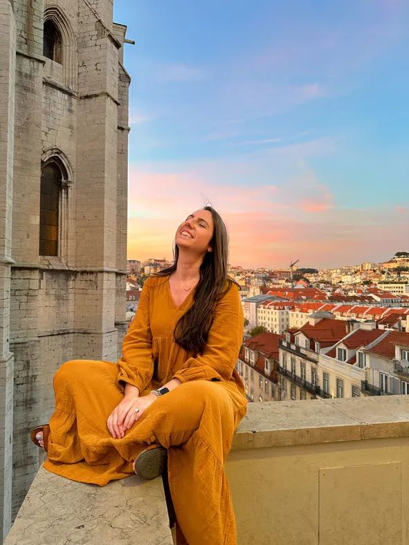 Ochre Yellow Tiered Maxi Dress for Evening Ambiance — Lisbon Outfits