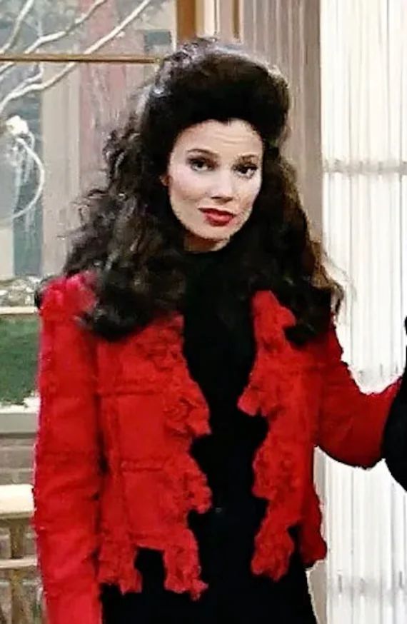 Chic Casual: Textured Red Jacket Over Black Turtleneck Chic Casual: Textured Red Jacket Over Black Turtleneck — Nanny Outfits