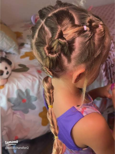 Braids to Ponytail with Geometric Pattern — Gymnastics Hairstyles