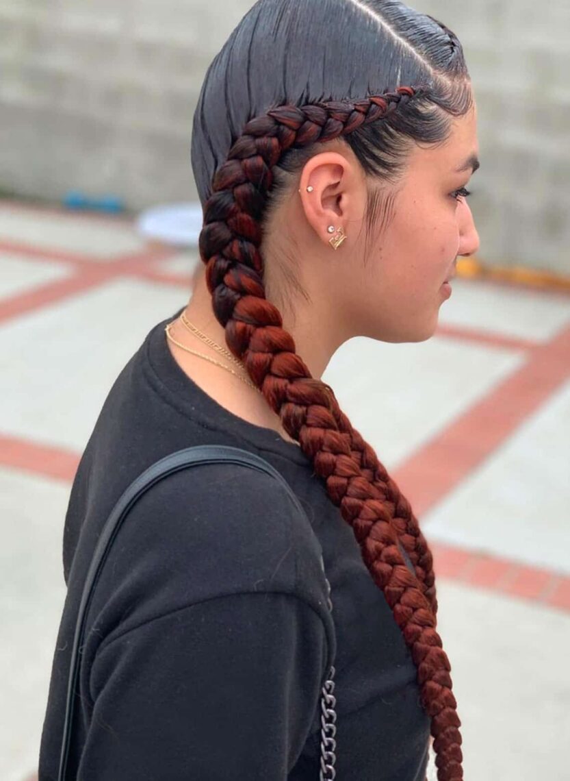 Two Dutch Braids With Color — Baddie Hairstyles