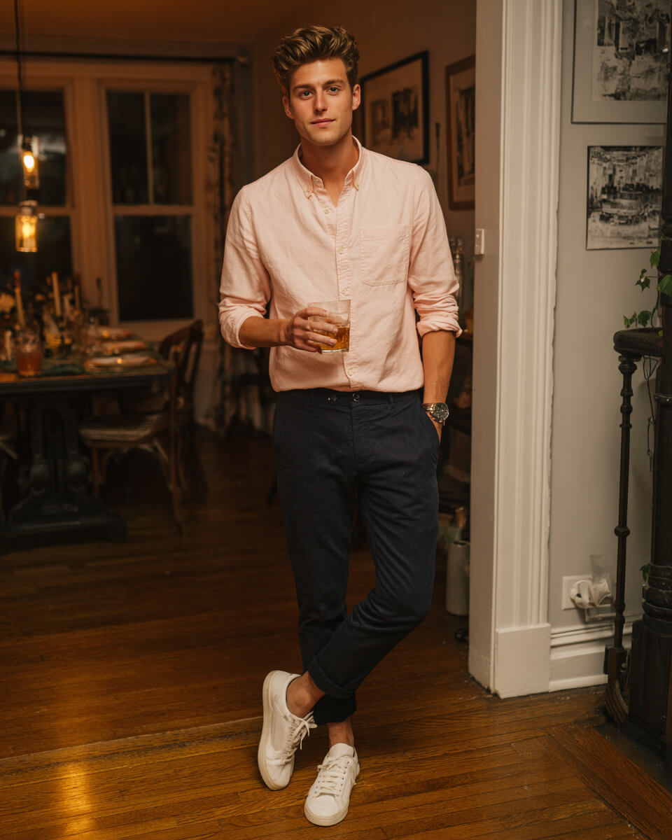 Smart Casual Refresh: Pink Button-Down with Slim Trousers Smart Casual Refresh: Pink Button-Down with Slim Trousers — Boys Outfits