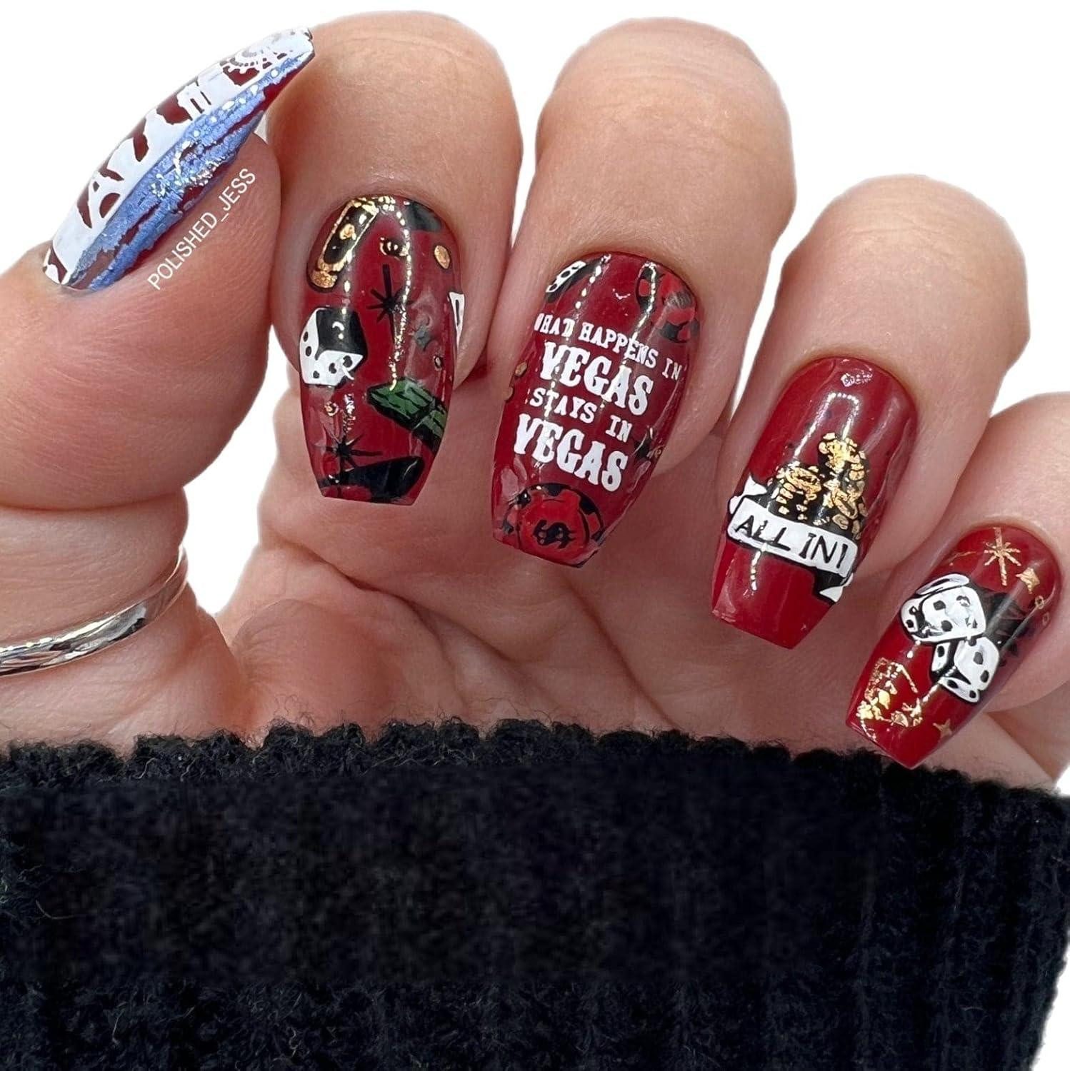 Shop Maniology Viva Las Vegas Nail Stamping Plate - Casino Theme Nail Art Design | International Shipping Available | Buy Now with Express International Delivery | GoSupps.com