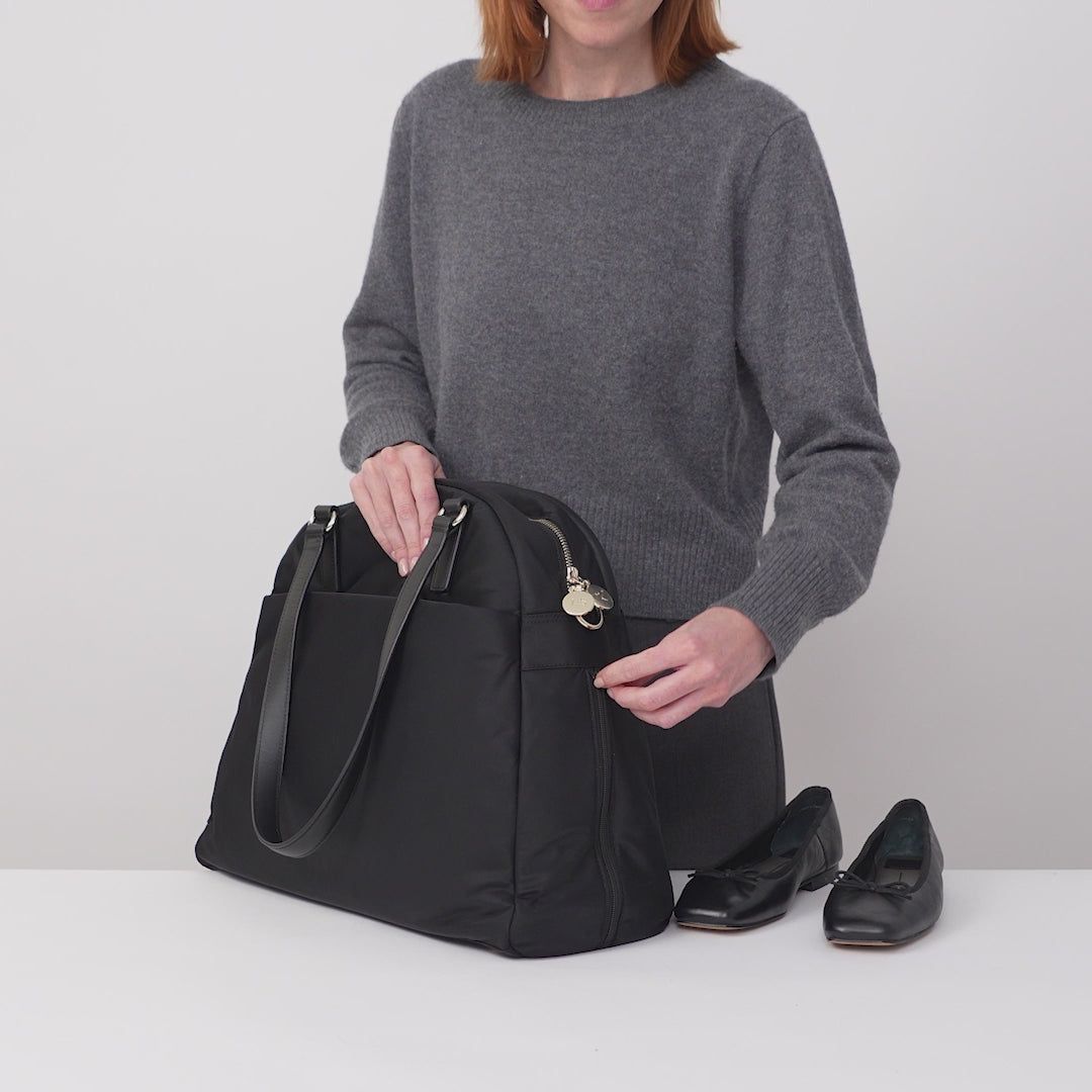 Nylon Laptop Tote with Lavender Interior — Laptop Bags for Women