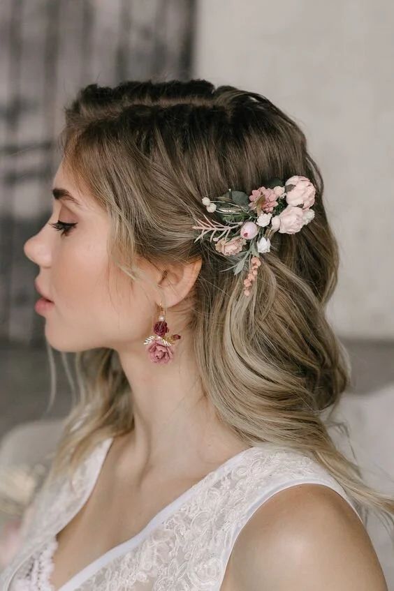 Collarbone Visual Idea — Wedding Hairstyles with Flowers