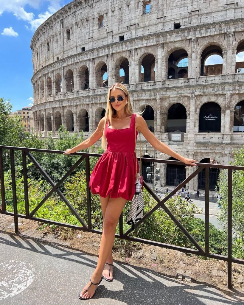 Vibrant Red Mini Dress for Iconic Sightseeing Vibrant Red Mini Dress for Iconic Sightseeing — Rome Outfits