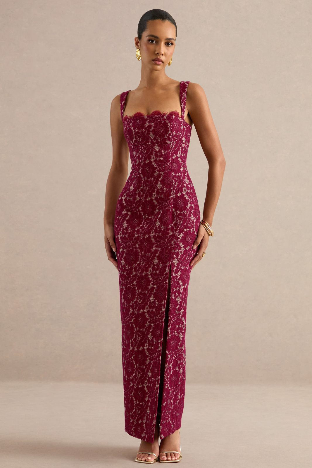 Deep Pink Lace Maxi Dress: Formal Elegance Deep Pink Lace Maxi Dress: Formal Elegance — Dresses for Tall Women