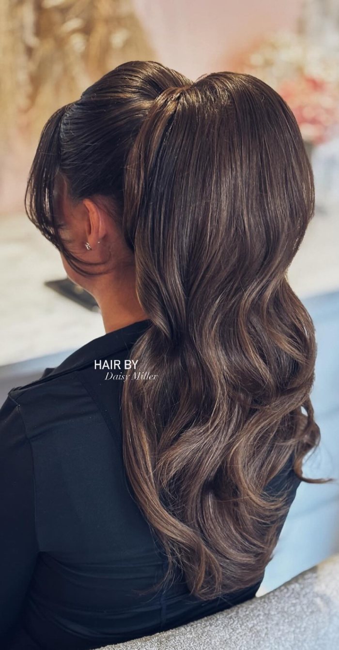 Dark Brown With Subtle Highlights Visual Idea Dark Brown With Subtle Highlights Visual Idea — High Ponytail