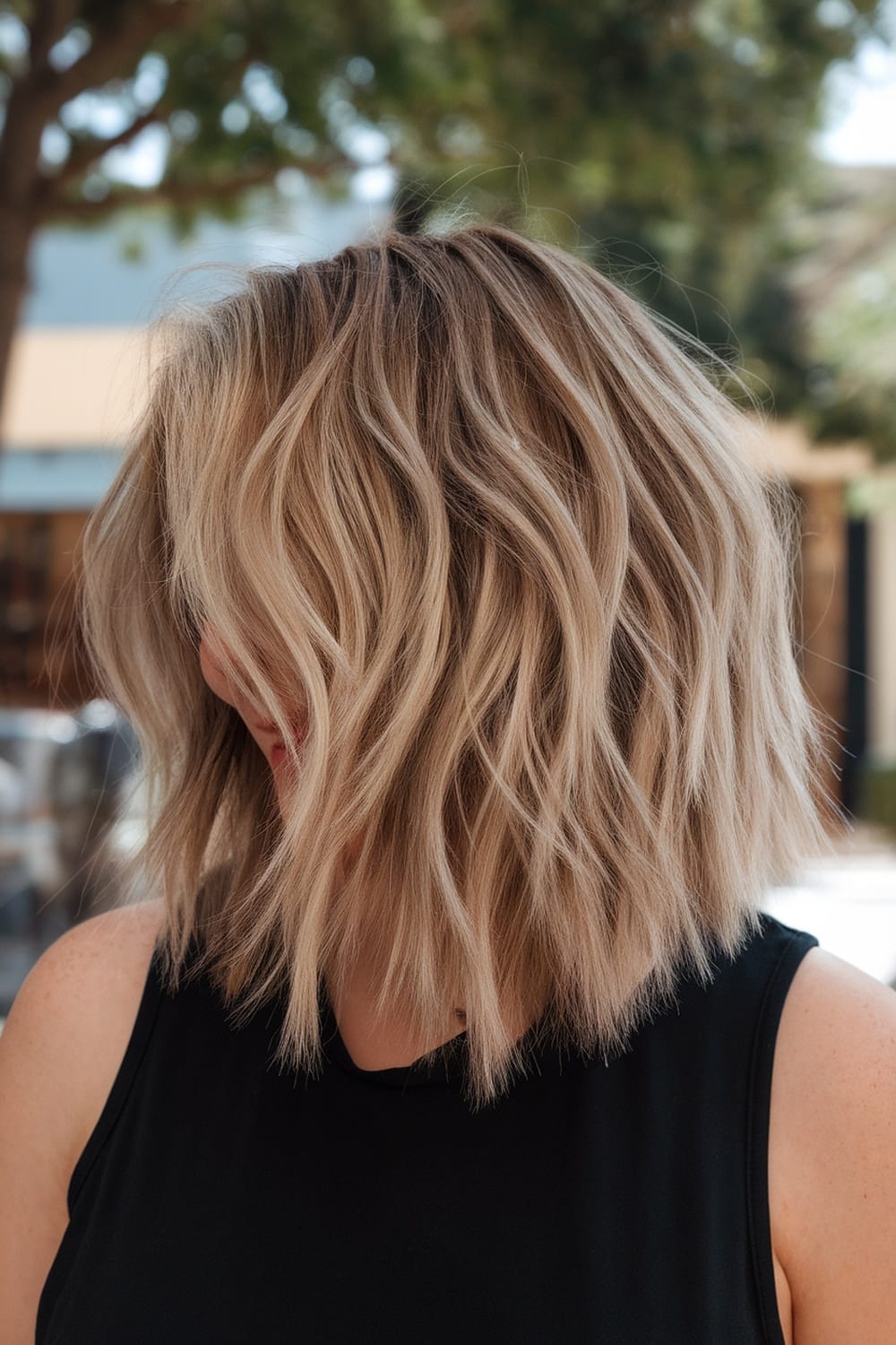 Collarbone Blonde Bob With Choppy Ends — Choppy Layers
