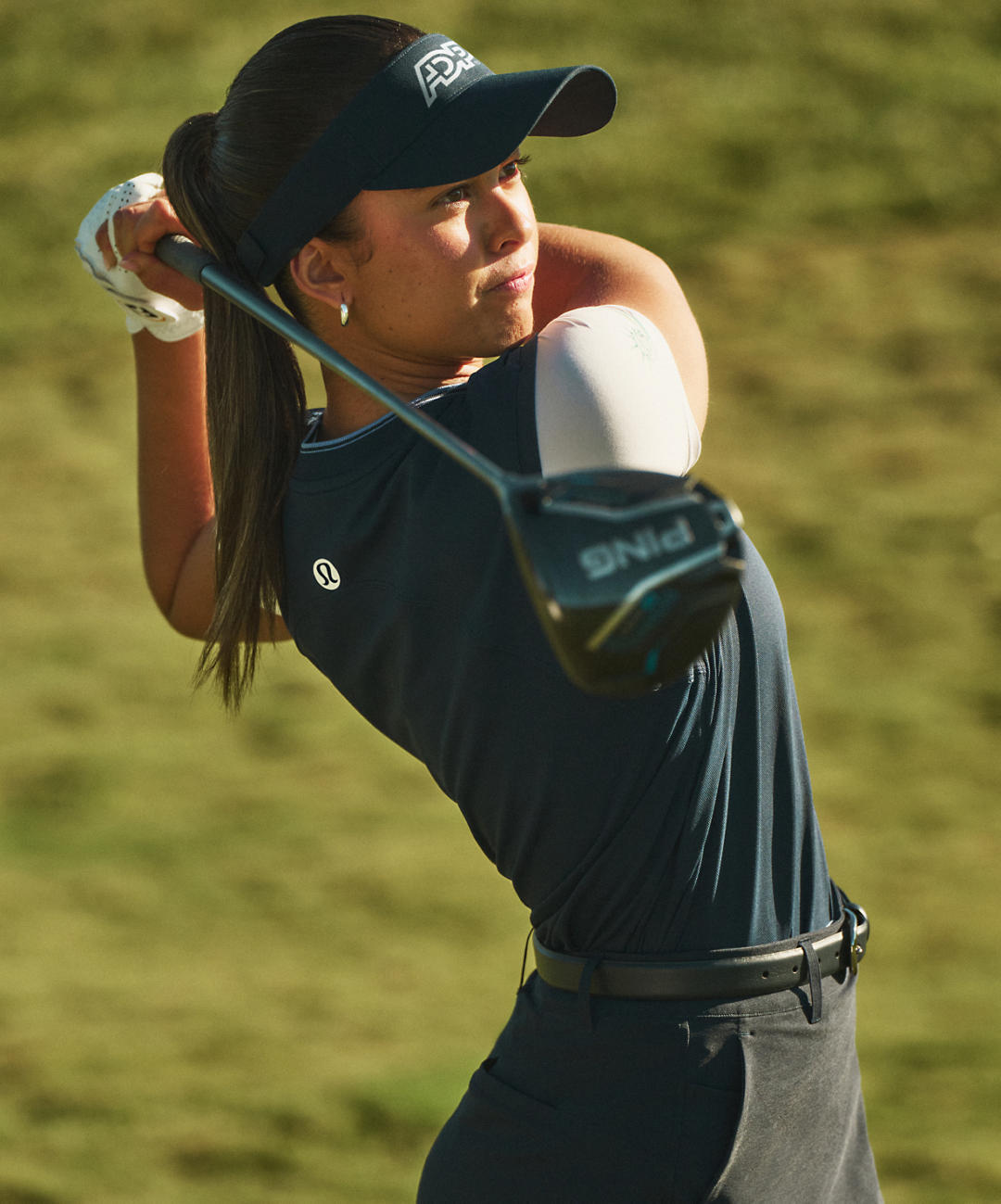 Navy Golf Polo and Grey Skort for Dynamic Golf Performance Navy Golf Polo and Grey Skort for Dynamic Golf Performance — Golf Outfits