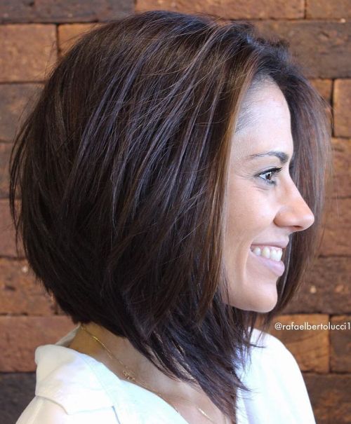 Collarbone Dark Brown Wavy Inverted Bob Collarbone Dark Brown Wavy Inverted Bob — Bob for Thick Hair