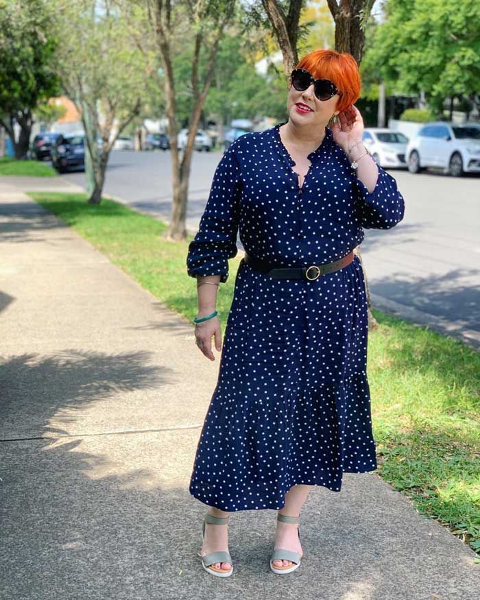 Casual Outing Daytime Event Belted A-Line Midi Dress for Casual Daytime Events Casual Outing Daytime Event Belted A-Line Midi Dress for Casual Daytime Events — Polka Dot Dresses