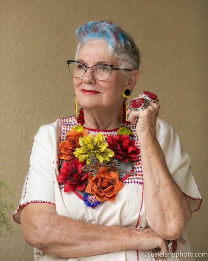 Grey Base With Blue And Pink Highlights Visual Idea — Hairstyles with Glasses