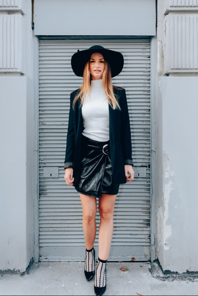 Striped Sheer Socks with Black Heels and Mini Skirt Striped Sheer Socks with Black Heels and Mini Skirt — Socks with Heels Outfits