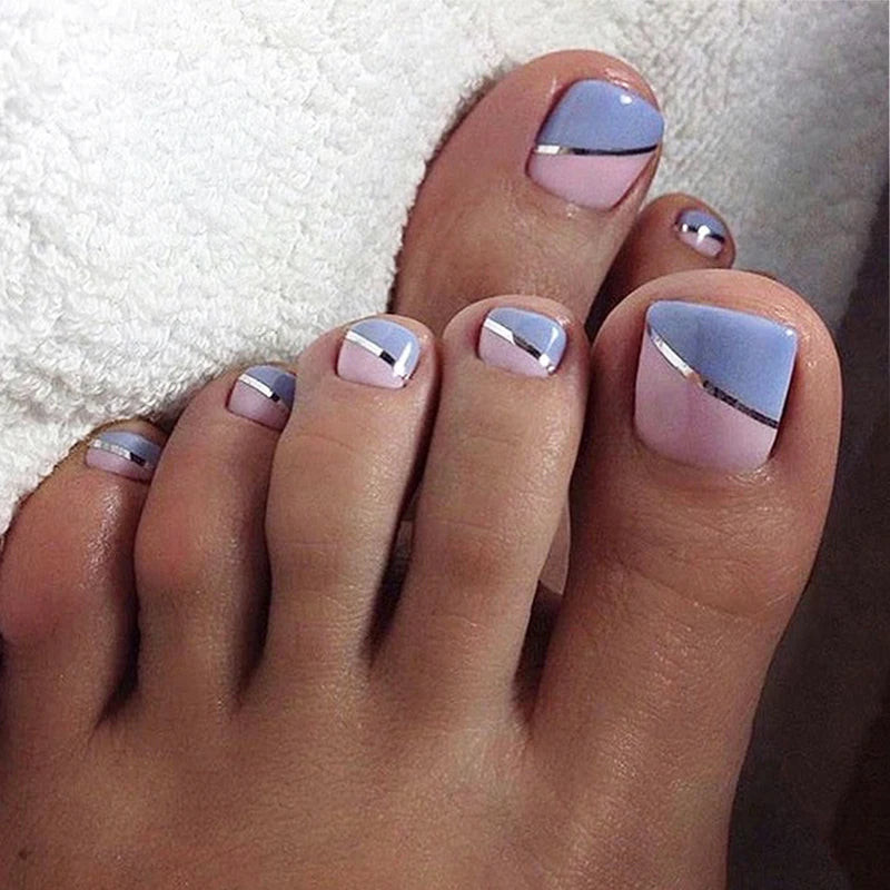 Geometric Lines And Color Blocking Visual Idea Geometric Lines And Color Blocking Visual Idea — Toe Nail Art