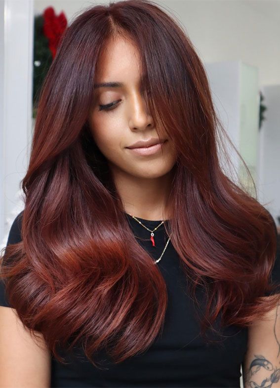 Deep Red With Lighter Red Dimension Deep Red With Lighter Red Dimension — Red Hair with Highlights