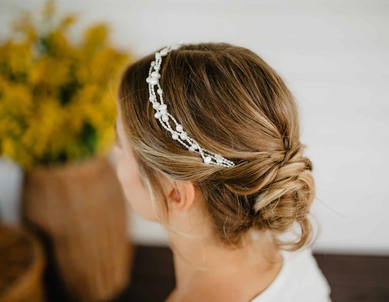 Layered Bob With Crystal Comb — Wedding Hairstyles for Short Hair